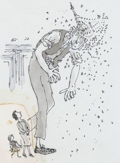 image le bon gros géant de roald dahl illustration quentin blake le bgg heurte un lustre