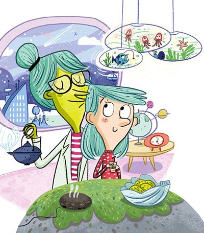 image illustration jess pauwels anna et sa maman anna Z42 margaux-grenouille a disparu gallimard jeunesse