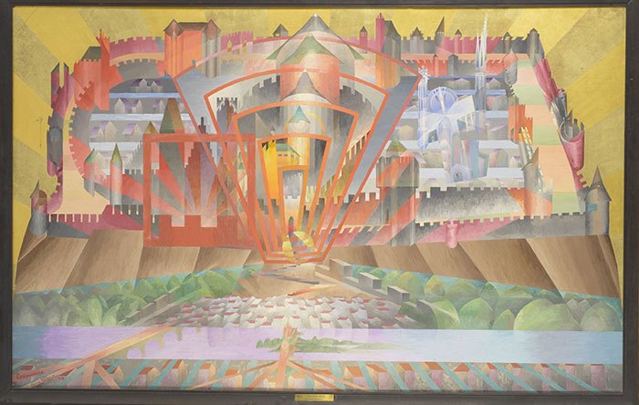 image tableau la cité de carcassonne henry valensi 1934
