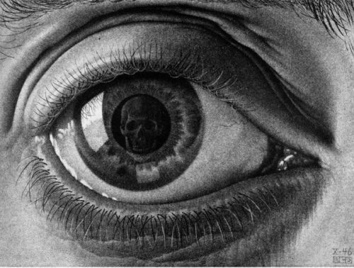 Œil, lithographie de M. C. Escher (1946).