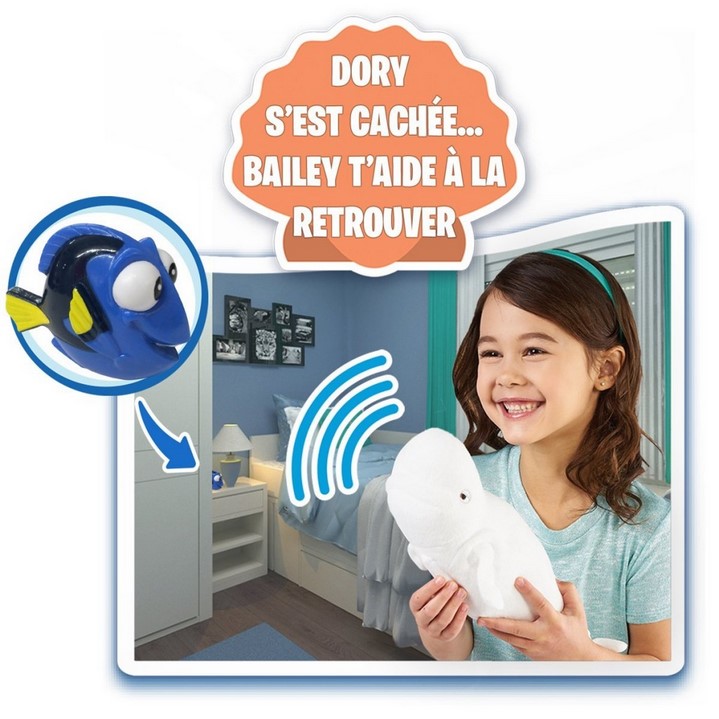 image dory joue à cache cache peluche et figurine lansay