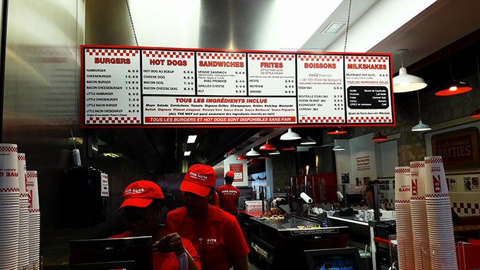 image comptoir restaurant bercy five guys paris