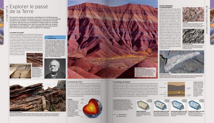 'Explorer la Terre du passé", pages extraites de "L'Encyclopédie visuelle de la vie préhistorique"