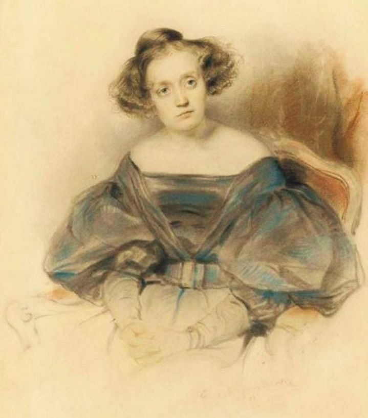 Lithographie de Marie Dorval (1798-1849), par le peintre Paul Delaroche (1797-1856). C'est l'une des plus célèbres actrices françaises du XIXe siècle. Source : Wikimedia