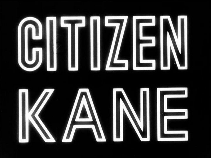 Image de titre du film Citizen Kane d'Orson Welles.