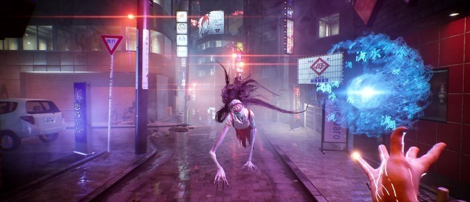 capture ghostwire tokyo sur ps5 démon dans la rue