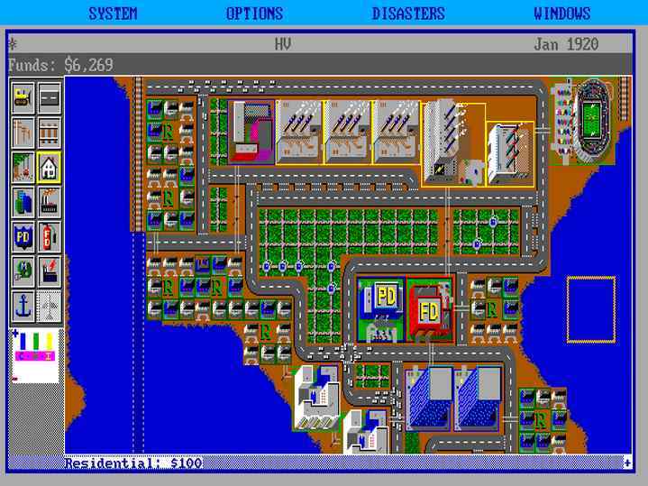Image du jeu SimCity (1989). © Maxis / Electronic Arts