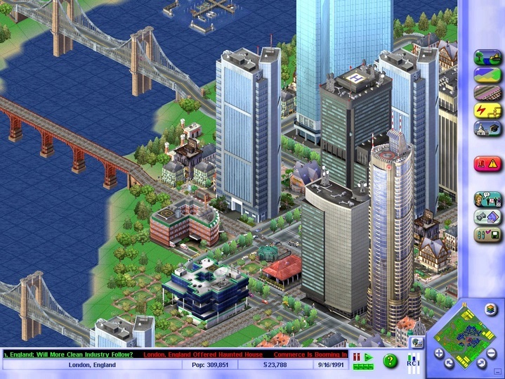 Image du jeu SimCity 3000 (1999). © Maxis / Electronic Arts