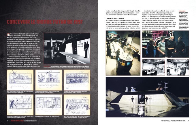 pages de l'artbook officiel de new york 1997 sur les coulisses du film