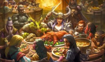 gros plan couverture donjons et dragons le festin des héros livre de cuisine officiel 404 éditions