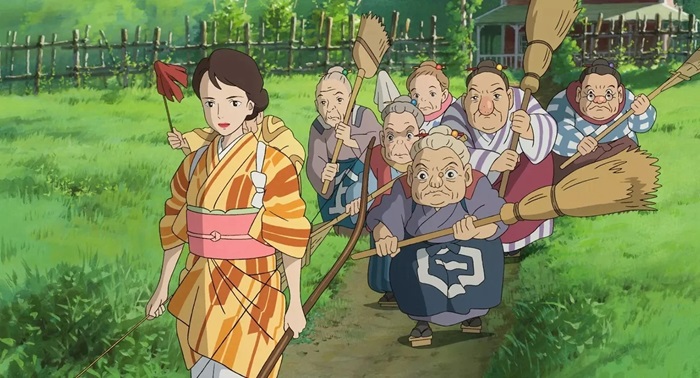 satsuko et les vieilles dames dans le garçon et le héron d'hayao miyazaki