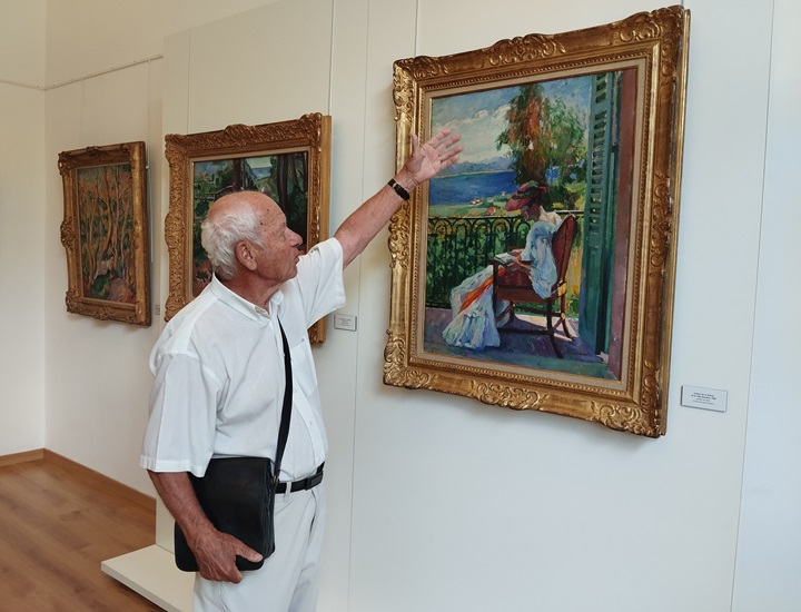 tableau du peintre henri manguin commenté par son petit-fils jean-pierre à la villa théo à saint-clair dans le var