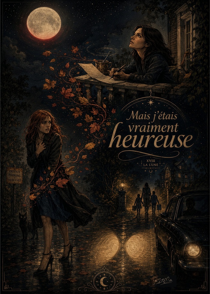 affiche tarot xviii la lune hommage au film les ensorceleuses par Estella