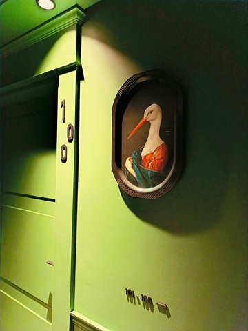 tableau héron devant chambre des étangs de corot