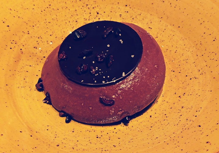 dessert chaud-froid chocolat vanille de madagascar du restaurant le café des artistes des étangs de corot à ville d'avray