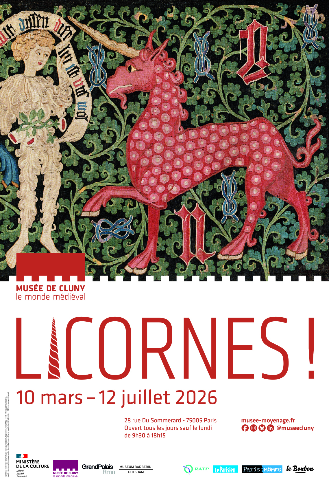 affiche exposition licornes au musée de cluny paris